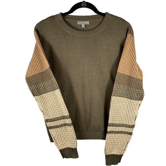 Crewneck Colorblock-Sleeved Sweater - NWT - Picture 1 of 6